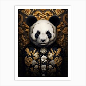 Panda Art In Baroque Style 2 Art Print