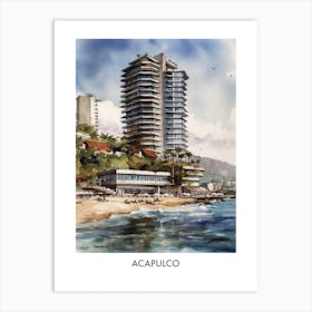 Acapulco Watercolor 4 Travel Poster Art Print