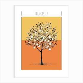 Pear Tree Minimalistic Drawing 4 Poster Art Print