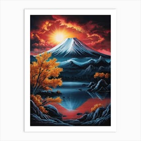 Mt Fuji At Sunset Art Print