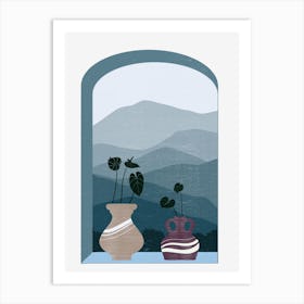 Vases In A Window Art Print