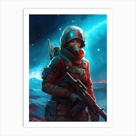 Soldier In Space 2 Art Print