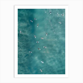 Surfers From Above Art Print