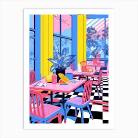 Colour Pop Retro Diner 1 Art Print