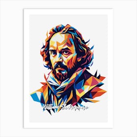 William Shakespeare 02 Portrait WPAP Pop Art Art Print