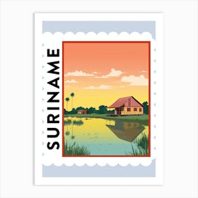 Suriname Travel Stamp Poster Art Print