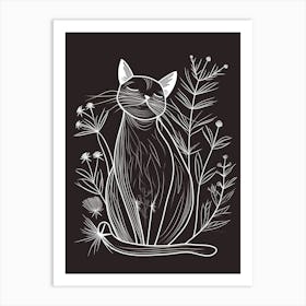 Munchkin Cat Minimalist Illustration 4 Art Print