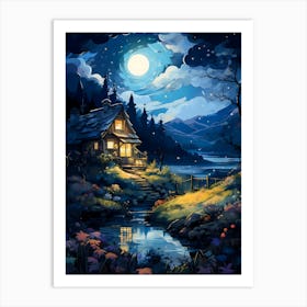 Moonlit Retreat Art Print