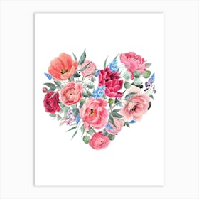 Heart Of Flowers 1 Art Print