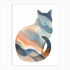 Tiffany Cat Clipart Illustration 4 Art Print