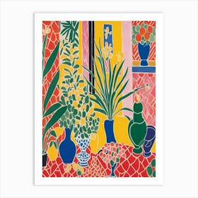 Room With Plants Matisse Style 1 Art Print