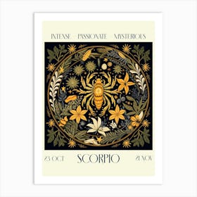 Scorpio William Morris Zodiac Astral Sign Art Print