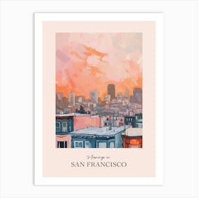 Mornings In San Francisco Rooftops Morning Skyline 1 Art Print