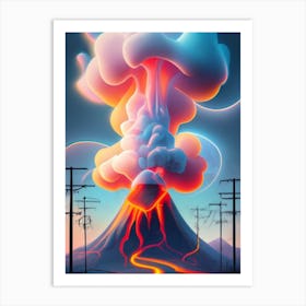 Erupting Volcano Art Print