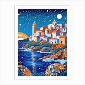 San Vito Lo Capo, Italy, Illustration In The Style Of Pop Art 2 Art Print