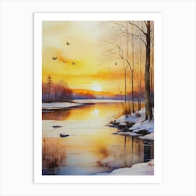Winter Sunset 4 Art Print