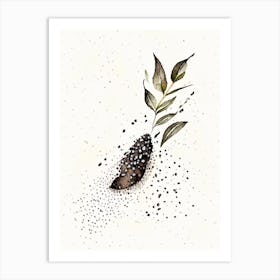 Black Pepper Herb Minimalist Watercolour Art Print