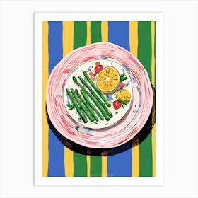 A Plate Of Ravioli, Top View Food Illustration 3 Art Print