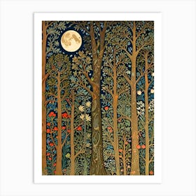 William Morris Moonlight In The Forest 134 Art Print