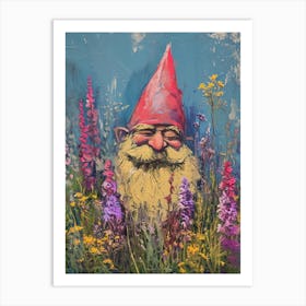 Kitsch Gnomes In The Garden 3 Art Print