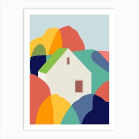 The Green Roof Cottage Art Print