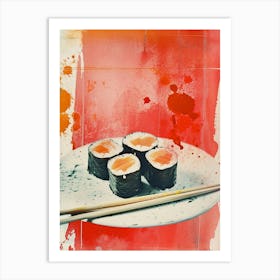 Sushi Mixed Media Collage 2 Art Print
