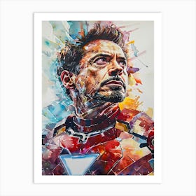 Iron Man Portrait Watercolor 1 Art Print