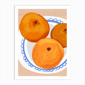 Oranges On A Plate 1 Art Print