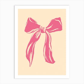 Pink Romantic Bow Art Print