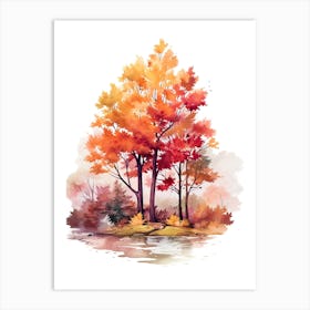 Cute Autumn Fall Scene 21 Art Print