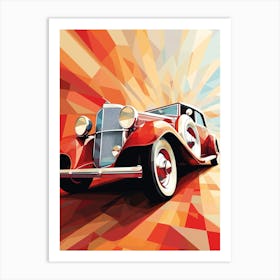 1930s Classic Car - Art Deco Automobile Design Abstract Background Poster