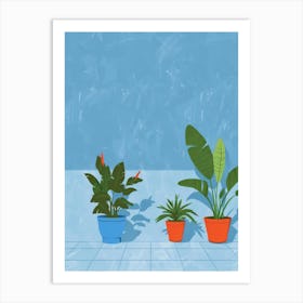 Potted Plants In A Room Art Print