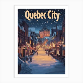 Aihrgdesign A Mid Century Modern Travel Poster For Quebec City 1 Art Print