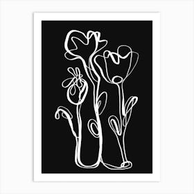 Oneline Nature (Black) Art Print