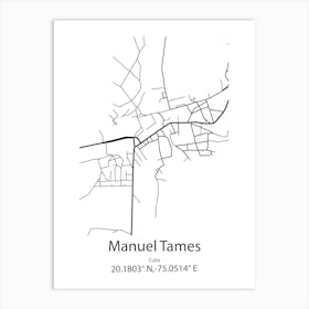 Manuel Tames,Cuba Minimalist Map Art Print