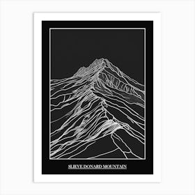 Slieve Donard Mountain Line Drawing 5 Poster Art Print