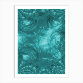 Fractal Swirls blue abstract painting Art Print