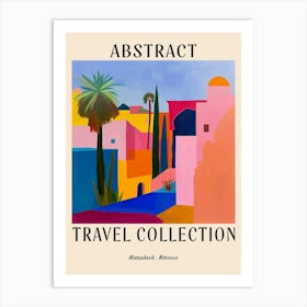 Abstract Travel Collection Poster Marrakech Morocco 5 Art Print