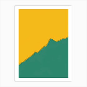 Green And Yellow Mountain Art Print