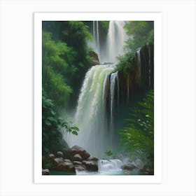 Saen Saep Waterfall, Thailand Peaceful Oil Art  Art Print