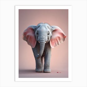 Cute Baby Elephant Nursery Ilustration (18) Art Print