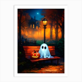 Ghost Sitting On A Bench 9 Art Print