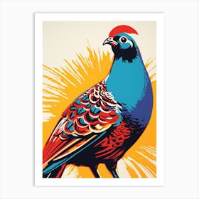 Andy Warhol Style Bird Pheasant 6 Art Print