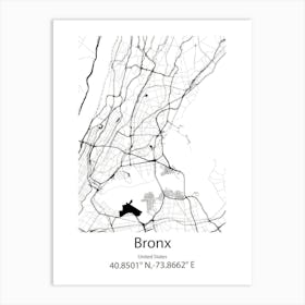 Bronx,United States Minimalist Map 1 Art Print