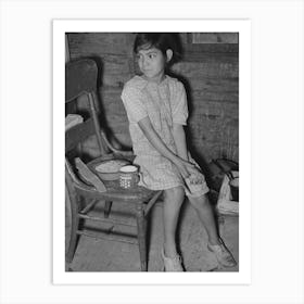 Mexican Child With Dried Beans Which Play A Large Part In The Mexican Diet, Crystal City, Texas By Russell Lee Art Print