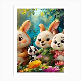 Bunny Family Art Print