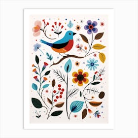 Scandinavian Bird Illustration Finch 1 Art Print