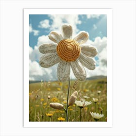Daisies Knitted In Crochet 1 Art Print