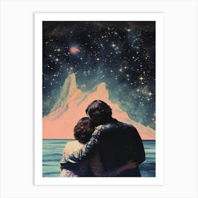 Cosmic portrait of a couple Art Print