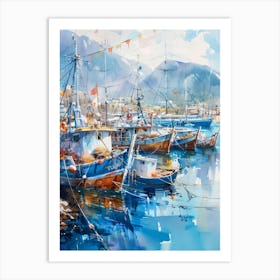 Fishing Boats In The Harbor Art Print